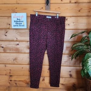 Social Standard Sanctuary 💜 Ankle Skinny Jean Slim Stretch Cheetah Plus 16 X28"